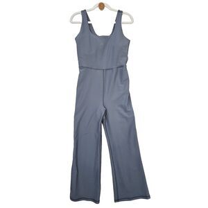 Old Navy Powersoft Jumpsuit Women Medium Go Dry Activewear Gray NWT